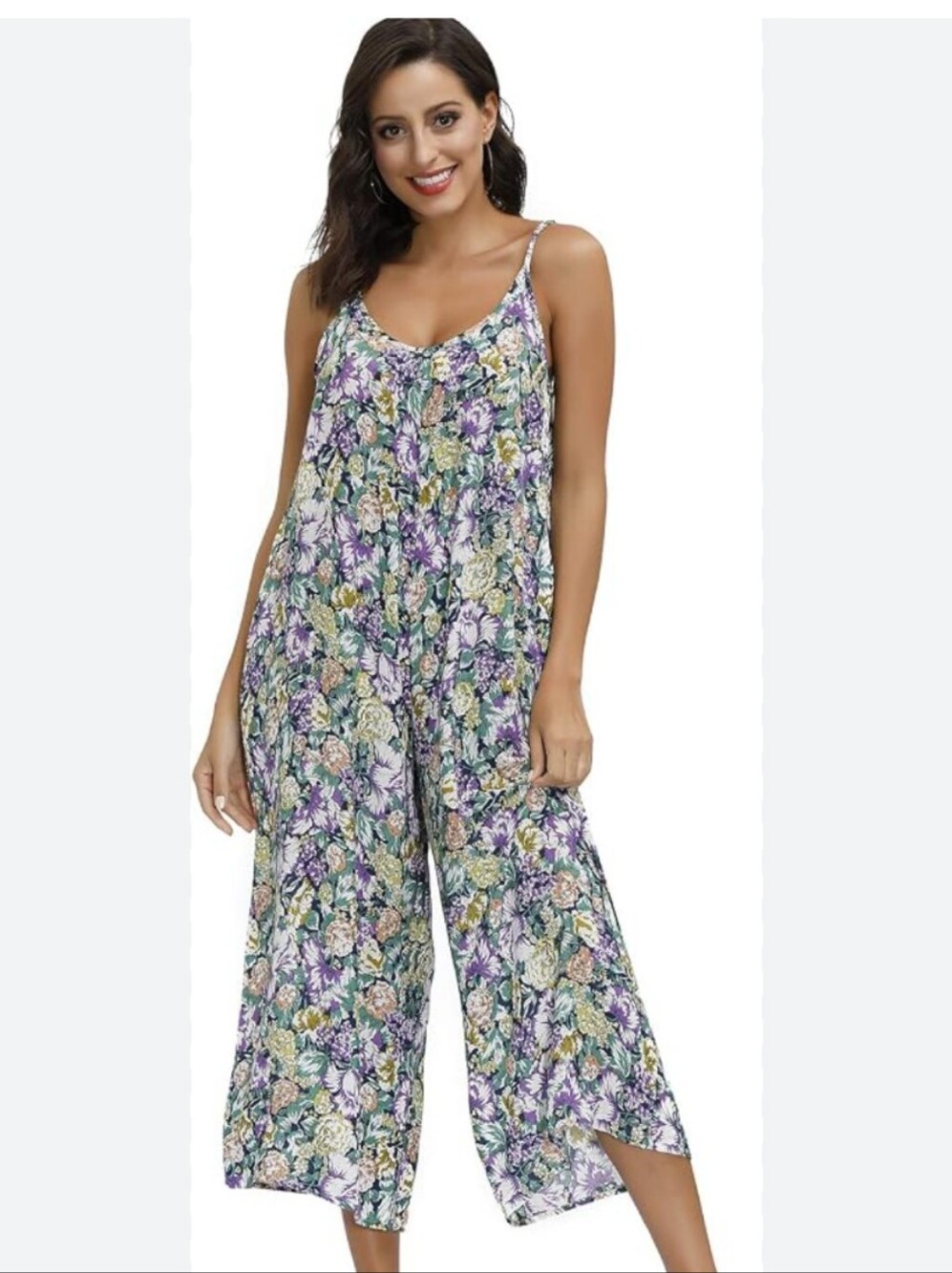 Bueno Nino Jumpsuit Small Lightweight Floral Boho‎ Comfy Adjustable Straps